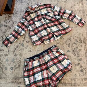 Aerie Kids Plaid Pajama Set - Red, Green, White